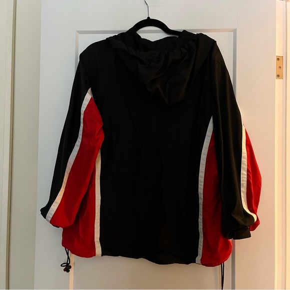 Vintage Lauren Ralph Lauren Full Zip Hooded Black Red White Windbreaker Jacket - Picture 6 of 9